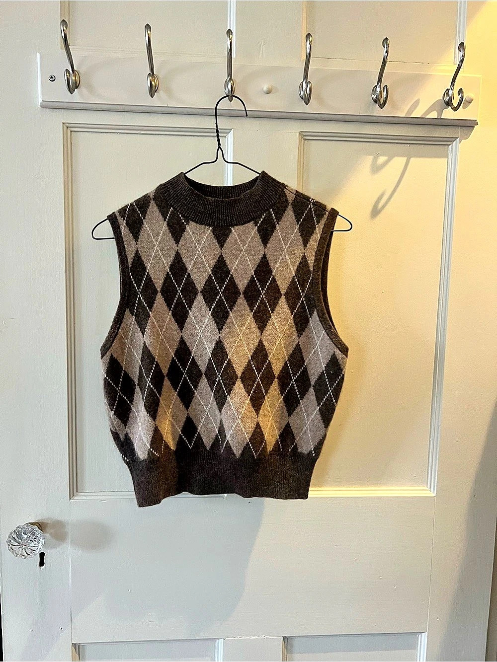 Reformation Corso Cashmere Sweater Vest Brown & Gray XS